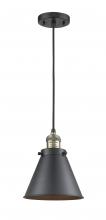 Innovations Lighting 201C-BAB-M13-BK-LED - Appalachian - 1 Light - 8 inch - Black Antique Brass - Cord hung - Mini Pendant