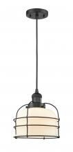 Innovations Lighting 201C-BK-G71-CE-LED - Bell Cage - 1 Light - 9 inch - Matte Black - Cord hung - Mini Pendant