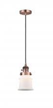 Innovations Lighting 201CSW-AC-G181S-LED - Canton - 1 Light - 5 inch - Antique Copper - Cord hung - Mini Pendant