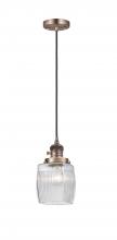 Innovations Lighting 201CSW-AC-G302-LED - Colton - 1 Light - 6 inch - Antique Copper - Cord hung - Mini Pendant