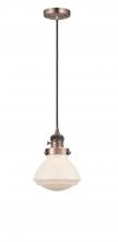 Innovations Lighting 201CSW-AC-G321-LED - Olean - 1 Light - 7 inch - Antique Copper - Cord hung - Mini Pendant