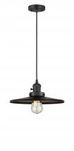 Innovations Lighting 201CSW-BK-MFR-BK-12 - Appalachian - 1 Light - 12 inch - Matte Black - Cord hung - Mini Pendant