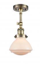 Innovations Lighting 201F-AB-G321-LED - Olean - 1 Light - 7 inch - Antique Brass - Semi-Flush Mount