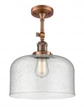 Innovations Lighting 201F-AC-G74-L - Bell - 1 Light - 12 inch - Antique Copper - Semi-Flush Mount