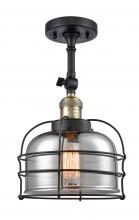Innovations Lighting 201F-BAB-G73-CE-LED - Bell Cage - 1 Light - 9 inch - Black Antique Brass - Semi-Flush Mount