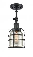 Innovations Lighting 201F-BK-G58-CE-LED - Bell Cage - 1 Light - 6 inch - Matte Black - Semi-Flush Mount