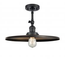 Innovations Lighting 201F-BK-MFR-BK-16 - Railroad - 1 Light - 16 inch - Matte Black - Semi-Flush Mount