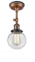 Innovations Lighting 201FBP-ACBK-G202-6 - Beacon - 1 Light - 6 inch - Antique Copper - Semi-Flush Mount