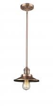 Innovations Lighting 201S-AC-M3-LED - Railroad - 1 Light - 8 inch - Antique Copper - Stem Hung - Mini Pendant