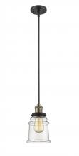 Innovations Lighting 201S-BAB-G182-LED - Canton - 1 Light - 7 inch - Black Antique Brass - Stem Hung - Mini Pendant