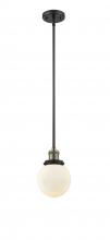 Innovations Lighting 201S-BAB-G201-6-LED - Beacon - 1 Light - 6 inch - Black Antique Brass - Stem Hung - Mini Pendant