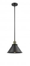 Innovations Lighting 201S-BAB-M10-BK-LED - Briarcliff - 1 Light - 10 inch - Black Antique Brass - Stem Hung - Mini Pendant