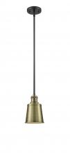Innovations Lighting 201S-BAB-M9-AB-LED - Addison - 1 Light - 5 inch - Black Antique Brass - Stem Hung - Mini Pendant