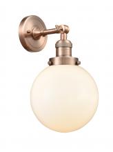 Innovations Lighting 203-AC-G201-8-LED - Beacon - 1 Light - 8 inch - Antique Copper - Sconce