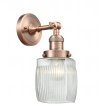 Innovations Lighting 203-AC-G302-LED - Colton - 1 Light - 6 inch - Antique Copper - Sconce