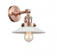 Innovations Lighting 203SW-AC-G1-LED - Halophane - 1 Light - 9 inch - Antique Copper - Sconce