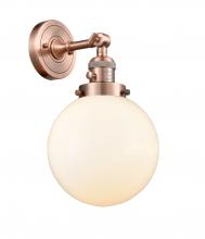 Innovations Lighting 203SW-AC-G201-8 - Beacon - 1 Light - 8 inch - Antique Copper - Sconce