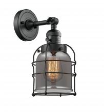 Innovations Lighting 203SW-BK-G53-CE-LED - Bell Cage - 1 Light - 6 inch - Matte Black - Sconce