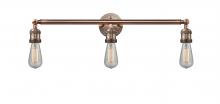Innovations Lighting 205-AC-LED - Bare Bulb - 3 Light - 30 inch - Antique Copper - Bath Vanity Light