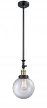 Innovations Lighting 206-BAB-G202-8 - Beacon - 1 Light - 8 inch - Black Antique Brass - Stem Hung - Mini Pendant