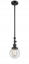 Innovations Lighting 206-BK-G202-6 - Beacon - 1 Light - 6 inch - Matte Black - Stem Hung - Mini Pendant