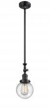 Innovations Lighting 206-BK-G204-6 - Beacon - 1 Light - 6 inch - Matte Black - Stem Hung - Mini Pendant