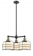 Innovations Lighting 207-BAB-G71-CE-LED - Bell Cage - 3 Light - 24 inch - Black Antique Brass - Stem Hung - Chandelier