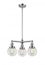 Innovations Lighting 207-PC-G202-6 - Beacon - 3 Light - 19 inch - Polished Chrome - Stem Hung - Chandelier