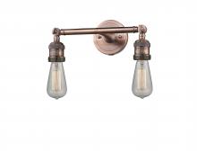 Innovations Lighting 208-AC-LED - Bare Bulb - 2 Light - 11 inch - Antique Copper - Bath Vanity Light
