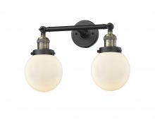 Innovations Lighting 208-BAB-G201-6-LED - Beacon - 2 Light - 17 inch - Black Antique Brass - Bath Vanity Light