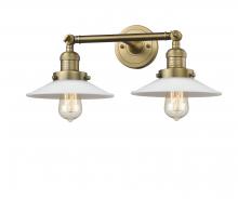 Innovations Lighting 208-BB-G1 - Halophane - 2 Light - 18 inch - Brushed Brass - Bath Vanity Light