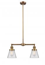 Innovations Lighting 209-BB-G62 - Cone - 2 Light - 21 inch - Brushed Brass - Stem Hung - Island Light