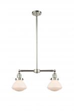 Innovations Lighting 209-PN-G321 - Olean - 2 Light - 22 inch - Polished Nickel - Stem Hung - Island Light