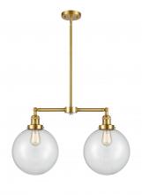 Innovations Lighting 209-SG-G202-10 - Beacon - 2 Light - 25 inch - Satin Gold - Stem Hung - Island Light