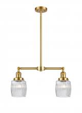 Innovations Lighting 209-SG-G302 - Colton - 2 Light - 22 inch - Satin Gold - Stem Hung - Island Light