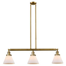 Innovations Lighting 213-BB-G41-LED - Cone - 3 Light - 40 inch - Brushed Brass - Stem Hung - Island Light