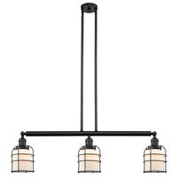 Innovations Lighting 213-BK-G51-CE - Bell Cage - 3 Light - 39 inch - Matte Black - Stem Hung - Island Light