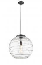 Innovations Lighting 221-1S-BK-G1213-18 - Athens Deco Swirl - 1 Light - 18 inch - Matte Black - Cord hung - Pendant