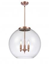 Innovations Lighting 221-3S-AC-G122-18-LED - Athens - 3 Light - 18 inch - Antique Copper - Cord hung - Pendant