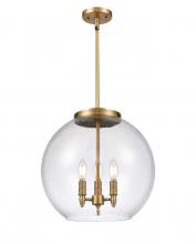 Innovations Lighting 221-3S-BB-G124-16-LED - Athens - 3 Light - 16 inch - Brushed Brass - Cord hung - Pendant