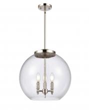 Innovations Lighting 221-3S-PN-G124-16 - Athens - 3 Light - 16 inch - Polished Nickel - Cord hung - Pendant