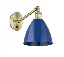 Innovations Lighting 317-1W-AB-MBD-75-BL-LED - Plymouth - 1 Light - 8 inch - Antique Brass - Sconce