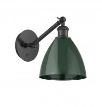 Innovations Lighting 317-1W-BK-MBD-75-GR - Plymouth - 1 Light - 8 inch - Matte Black - Sconce