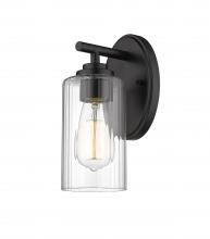 Innovations Lighting 353-1W-BK-CL-LED - Ice - 1 Light - 5 inch - Matte Black - Bath Vanity Light