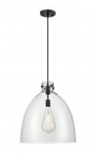 Innovations Lighting 410-1PL-BK-G412-18CL - Newton Bell - 1 Light - 18 inch - Matte Black - Cord hung - Pendant