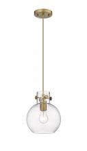 Innovations Lighting 410-1PS-BB-G410-8CL - Newton Sphere - 1 Light - 8 inch - Brushed Brass - Cord hung - Pendant