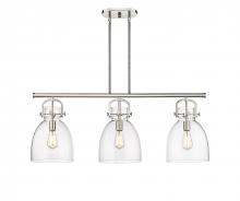 Innovations Lighting 410-3I-PN-G412-10CL - Newton Bell - 3 Light - 42 inch - Polished Nickel - Island Light