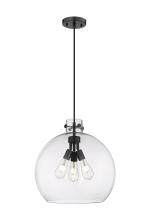 Innovations Lighting 410-3PL-BK-G410-18CL - Newton Sphere - 3 Light - 18 inch - Matte Black - Cord hung - Pendant