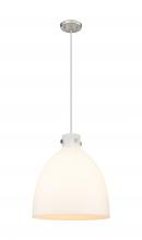 Innovations Lighting 410-3PL-SN-G412-18WH - Newton Bell - 3 Light - 18 inch - Satin Nickel - Cord hung - Pendant