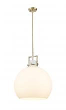 Innovations Lighting 411-1SL-BB-G410-18WH - Newton Sphere - 1 Light - 18 inch - Brushed Brass - Pendant